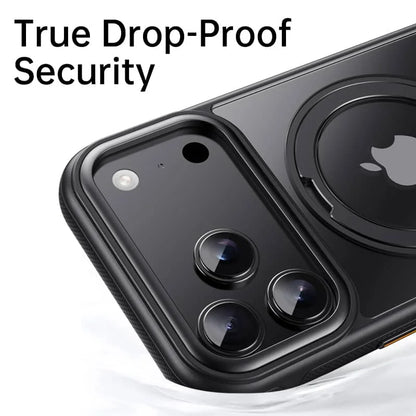 360 Spin Magnetic Stand (Pro-Version) for iPhone 17 Pro Max 17 Air Case (Compatible with Magnetic) Matte Translucent Shockproof