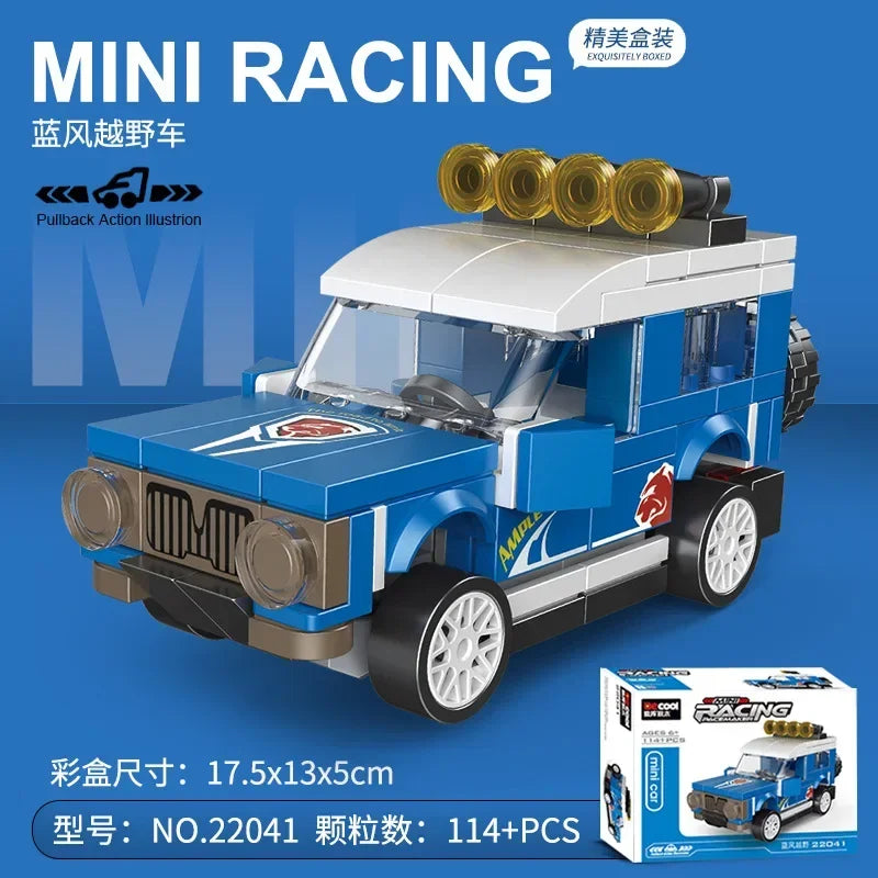 Racing Car Bus Engineering Vehicle Ambulance Pull Back Model Building Blocks Brick Toys Children Boys Compatible With Lego