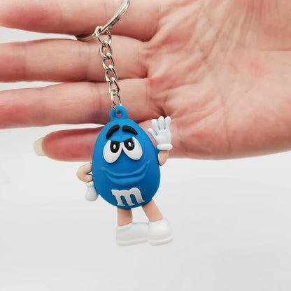 Cartoon Chocolate Bean Keychain Resin Doll Couple Key Chain Men's and Women's Jewelry Bag Pendant Children Lovely Keychain