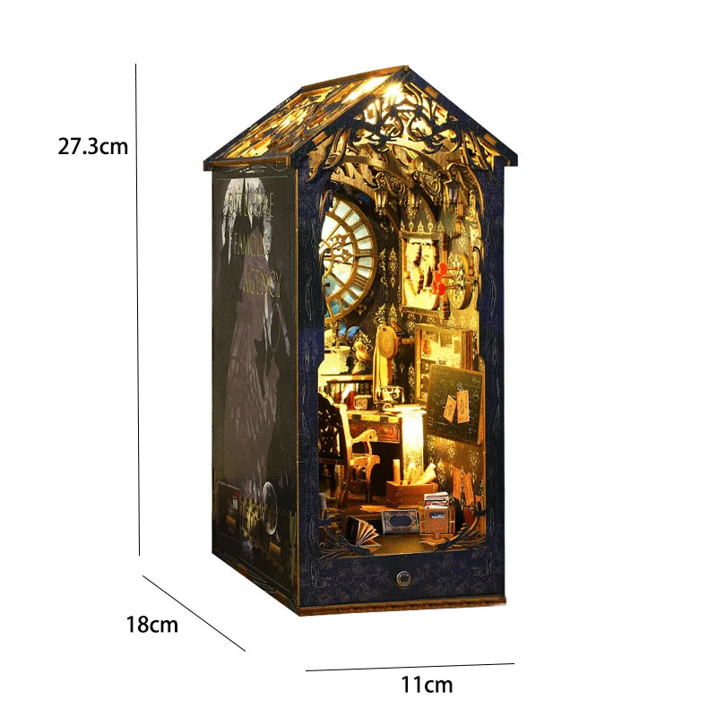 DIY Book Nook Kit Miniature Doll House With Furniture 3D Puzzle Model Building Wooden Bookshelf Bookend Toy Adults Birthday Gift