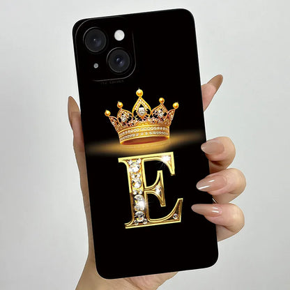 For Apple iPhone 15 Plus Case iPhone15 Pro Crown Letter Cover Soft Liquid Phone Case For iPhone 15 Pro Max iPhone15 Fundas Coque