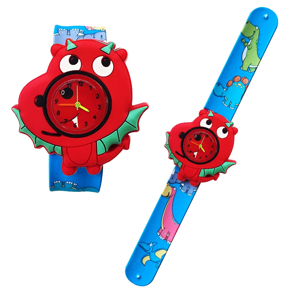 Cartoon Printed Strap Children's Watch Colorful Silicone Baby Birthday Gift Kids Study Time Toy Girls Boys Watch Clock Bracelet