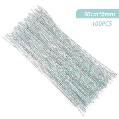100pcs Chenille Stems Toys DIY Strips Twist Bar Anvil Wire Craft Pipe Creative Hobby Children Plush Stick Chenille Sticks