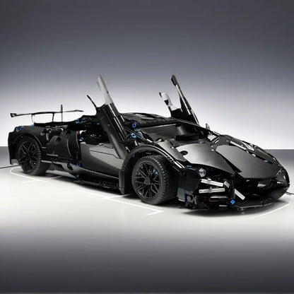 1:14 Black Sports Car Building Blocks Set 1000PCS+, Suitable for 14+, Educational Assembled Model, Home Decoration & Gift