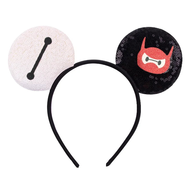 2026Latest Mickey Minnie Ear Headband Sequin Bows For Girl Adult Kids Halloween Party Cosplay Hair Accessories Princess Hairband