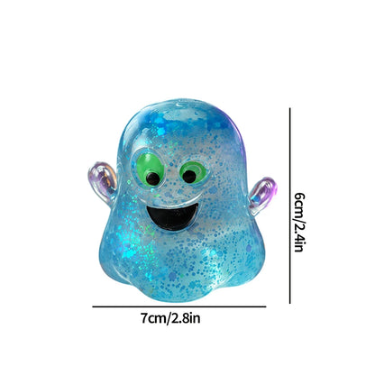 2026 Halloween Maltose Squishy Sequins Glitter Pumpkin Squeeze Balls Anti-stress Slow Rebound Pinch Toy Halloween Party Favors
