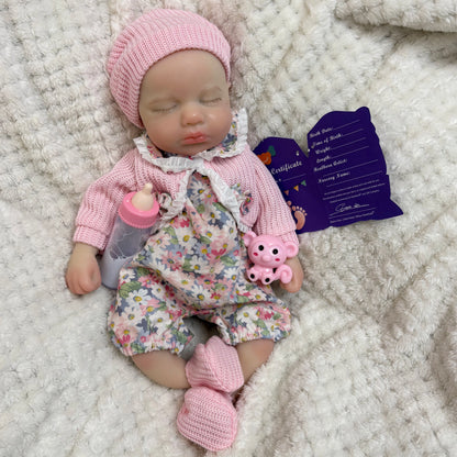 33cm Can Open Mouth Painted Solid Silicone LouLou Bebe Reborn Girl and Boy Washable Newborn Baby Dolls For Kid's Gift