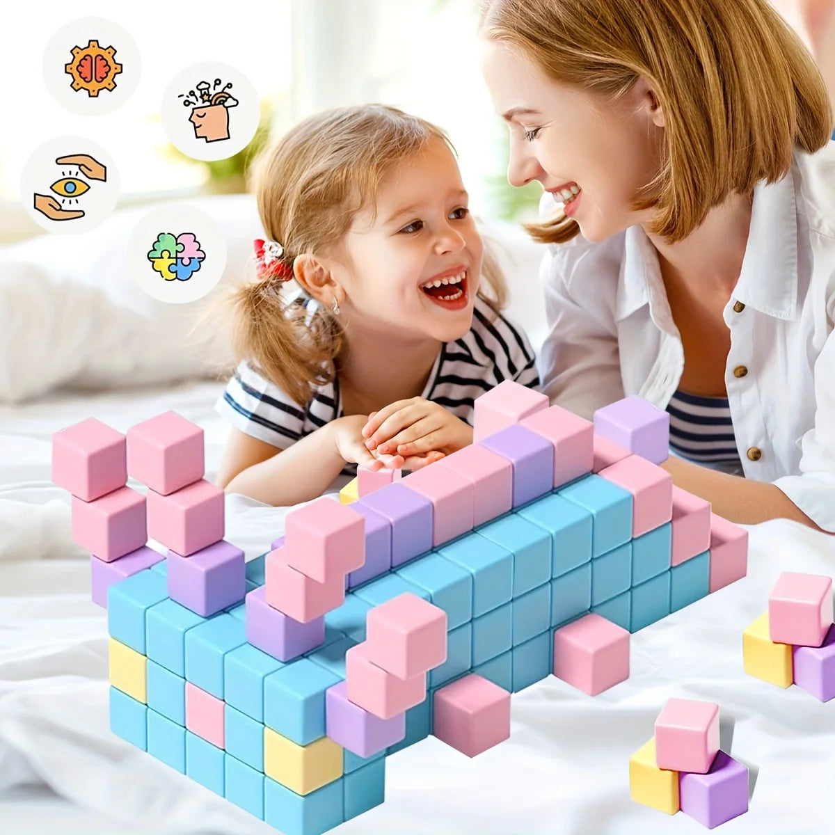 Magnetic Blocks for Kids, Big Size Magnetic Cube Sensory Gift, Preschool Educational Building Blocks Set, Perfect Holiday Gifts