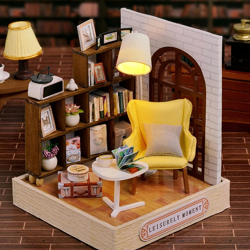 Mini Doll House DIY 3D Puzzle Assembly Building Model Toys Home Bedroom Decoration With Furniture Wooden Craft Gifts DollHouses