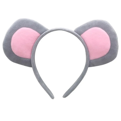 Mouse Costume Set Ears Headband Nose Tail and Bow Tie Animal Fancy Dress Kit Party Accessories Halloween Birthday