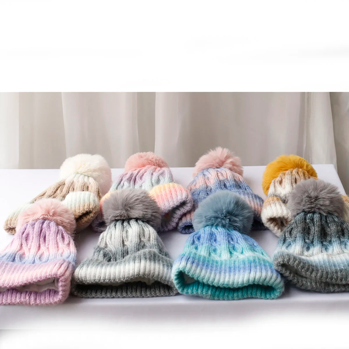2024 tie dyed fun Ball stripe Wool hats Men's hat Knitted Women Badminton cap y2k skiing cap Halloween Hat Winter Hat Wholesale