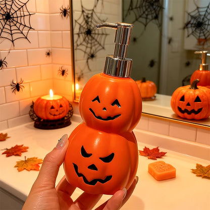 Halloween Double Layer Pumpkin Lotion Dispenser Funny Face Pump Bottle Bathroom Sink Hand Soap Holiday Desktop Decor Ornament
