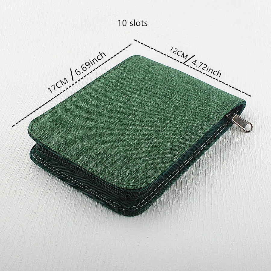 48 /24/10 Slots Fountain Pen Case, Canvas Pen Holder Display Pouch Bag Storage Large Capacity Waterproof