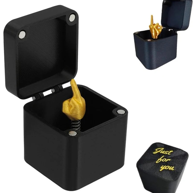 Out of the Box Pop-Up Middle Finger Gift Box Creative Desk Home Decor Gifts Middle Finger Novelty Christmas Funny Prank Gift