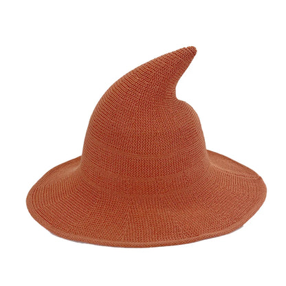 Halloween Witch Hat Long Point Hat Knitted Cap for Women Halloween Party Hat Magical Hat Festival Party Cosplay Decoration