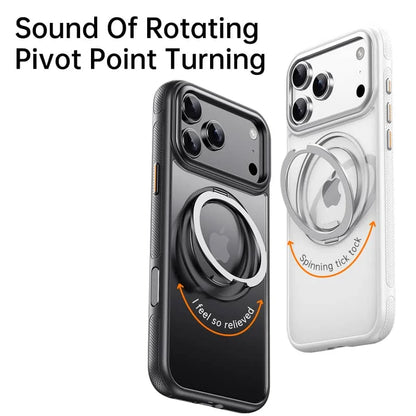 360 Spin Magnetic Stand (Pro-Version) for iPhone 17 Pro Max 17 Air Case (Compatible with Magnetic) Matte Translucent Shockproof