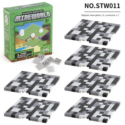 Magnetic Base Plate Variety Baseplates Match Mine World Magnetic Building Blocks Toys for Boys and Girls 3+ DIY Children Toy
