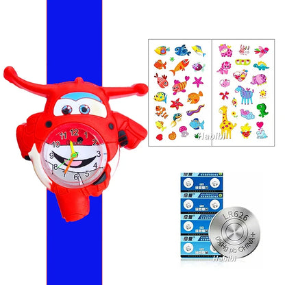 Boys Girls Watches Baby Kindergarten Party Gift Children Study time Toy Wristwatches Slap Bracelet Clock Cartoon Kids Watches