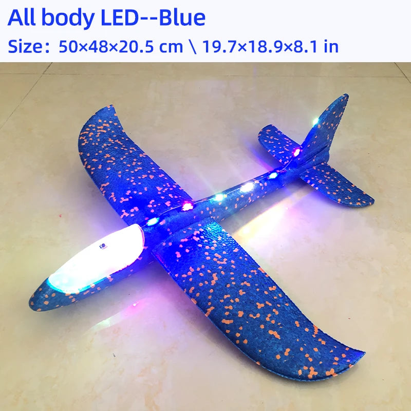 50/33CM Big Flash Glider Foam Plane Hand Throw Light Inertial LED AirPlane Outdoor Launch Fun of Kids Toys for Children Boy Gift