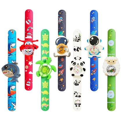 Cartoon Printed Strap Children's Watch Colorful Silicone Baby Birthday Gift Kids Study Time Toy Girls Boys Watch Clock Bracelet