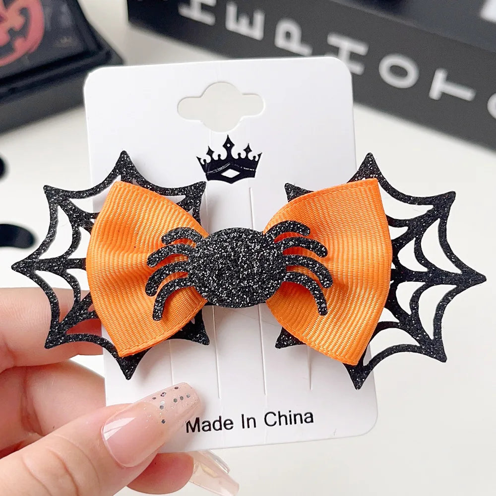 European Style Halloween Hair Clips Creative Pumpkin Ghost Bat Barrettes Themed Party Accessories Unisex