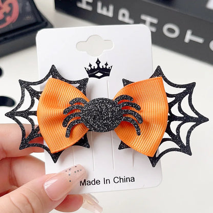 European Style Halloween Hair Clips Creative Pumpkin Ghost Bat Barrettes Themed Party Accessories Unisex