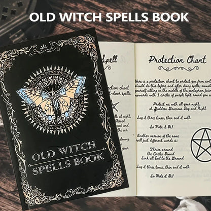 Old Witch Spells Book - Essential Tool for Witches & Wizard Beginners,  Perfect for Birthdays, Easter, Christmas, Halloween Gift