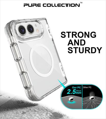 Magnetic Anti-Drop Transparent Phone Case for iPhone Ultra 18 Fold Wide Hinge Protection‌ For Magsafe Shockproof Slim fit Cover
