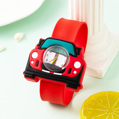 Cartoon Children Watches Baby Study Look The Time Toy Bracelet Kids Slap Watch for Boys Girls Birthday and Christmas Gift Clock