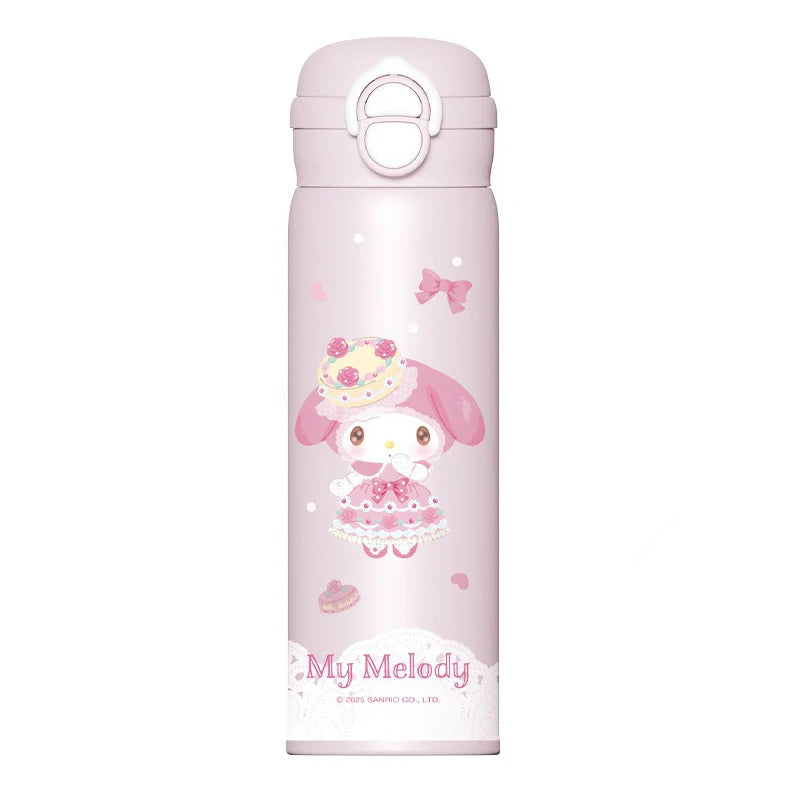 X&W Sanrio 500mL Vacuum Cup Insulated Coffee Mug Kuromi Thermos Cup 316 Stainless Steel Double Drinking Straw Cup Water Bottles