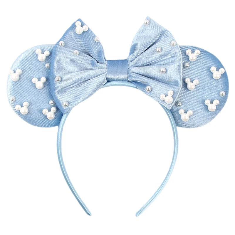 New Trendy Mouse Ears Headband 3.3"Velvet For Girls Soft Bow Hairband Halloween Festival Party Trip DIY Hair Accessories Gifts