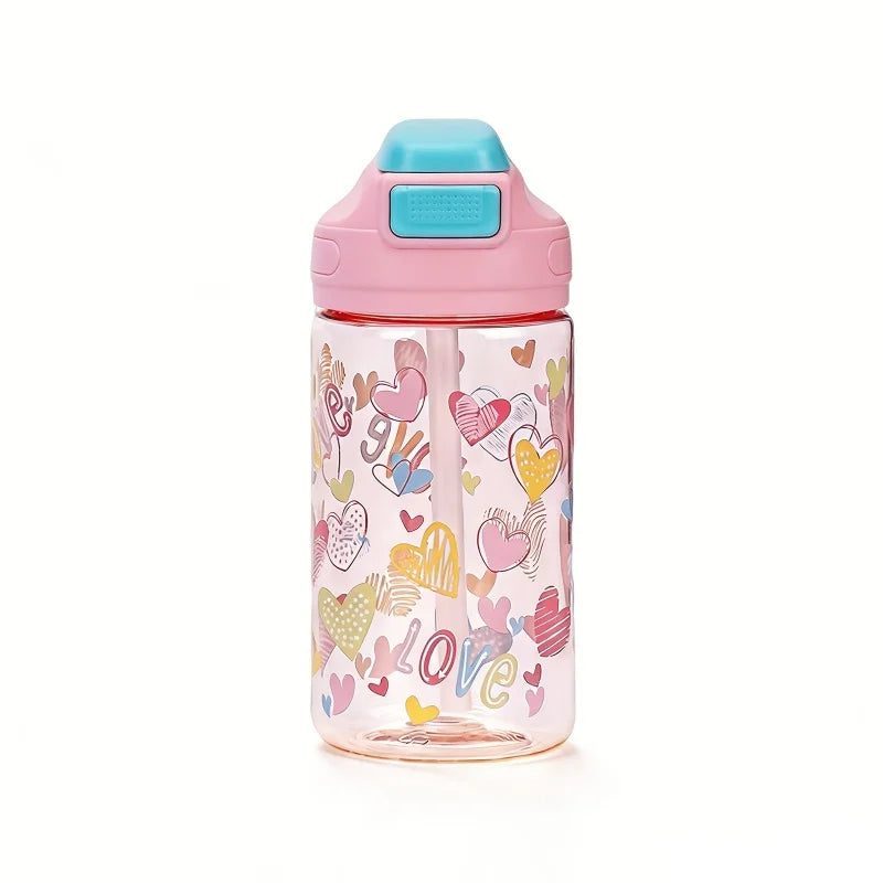 410ml Dinosaur Water Bottle For Kids Water Sippy Cup With Silicone Straw Leakproof Plastic Water Bottles Summer Kids Water Cup