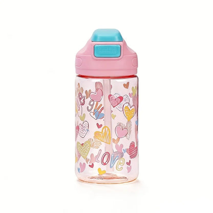 410ml Dinosaur Water Bottle For Kids Water Sippy Cup With Silicone Straw Leakproof Plastic Water Bottles Summer Kids Water Cup