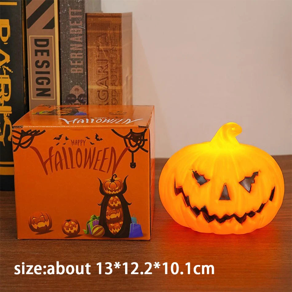 Pumpkin Lantern Candle Light Halloween Skull Ghost Face Lamp Kids Gift For Bedroom Garden Party Decoration Atmosphere Light