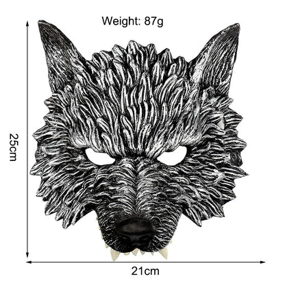 3D Realistic Werewolf Mask Soft PU Foam Wolf Head Mask Mysterious Halloween Cosplay Animal Mask Costume Prop Party Decoration