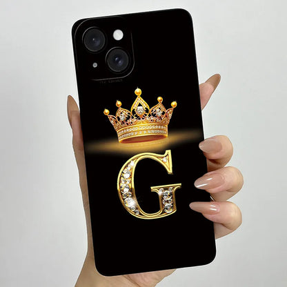 For Apple iPhone 15 Plus Case iPhone15 Pro Crown Letter Cover Soft Liquid Phone Case For iPhone 15 Pro Max iPhone15 Fundas Coque