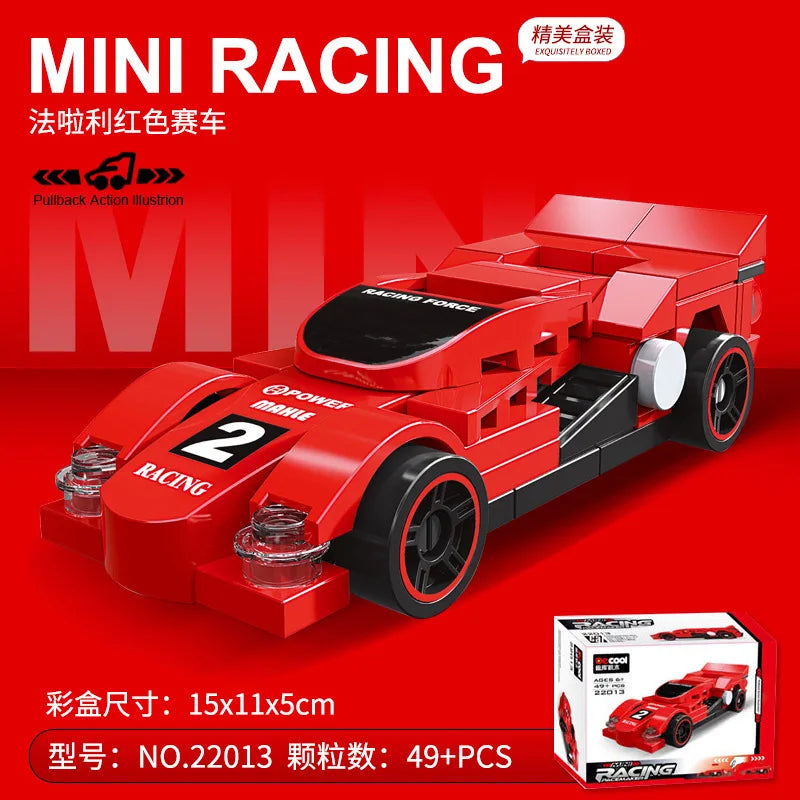 Racing Car Bus Engineering Vehicle Ambulance Pull Back Model Building Blocks Brick Toys Children Boys Compatible With Lego