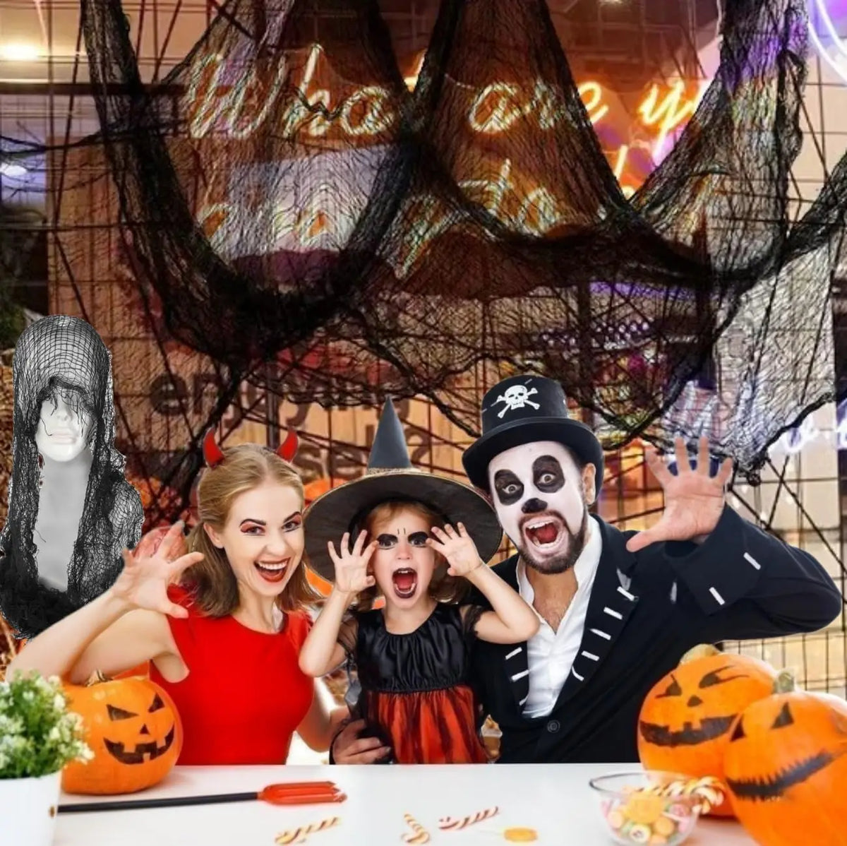Halloween Creepy Gauze Cloth  Tattered Fabric Spooky Party Decor Haunted House Wall Window Table Door Drape Supply ﻿