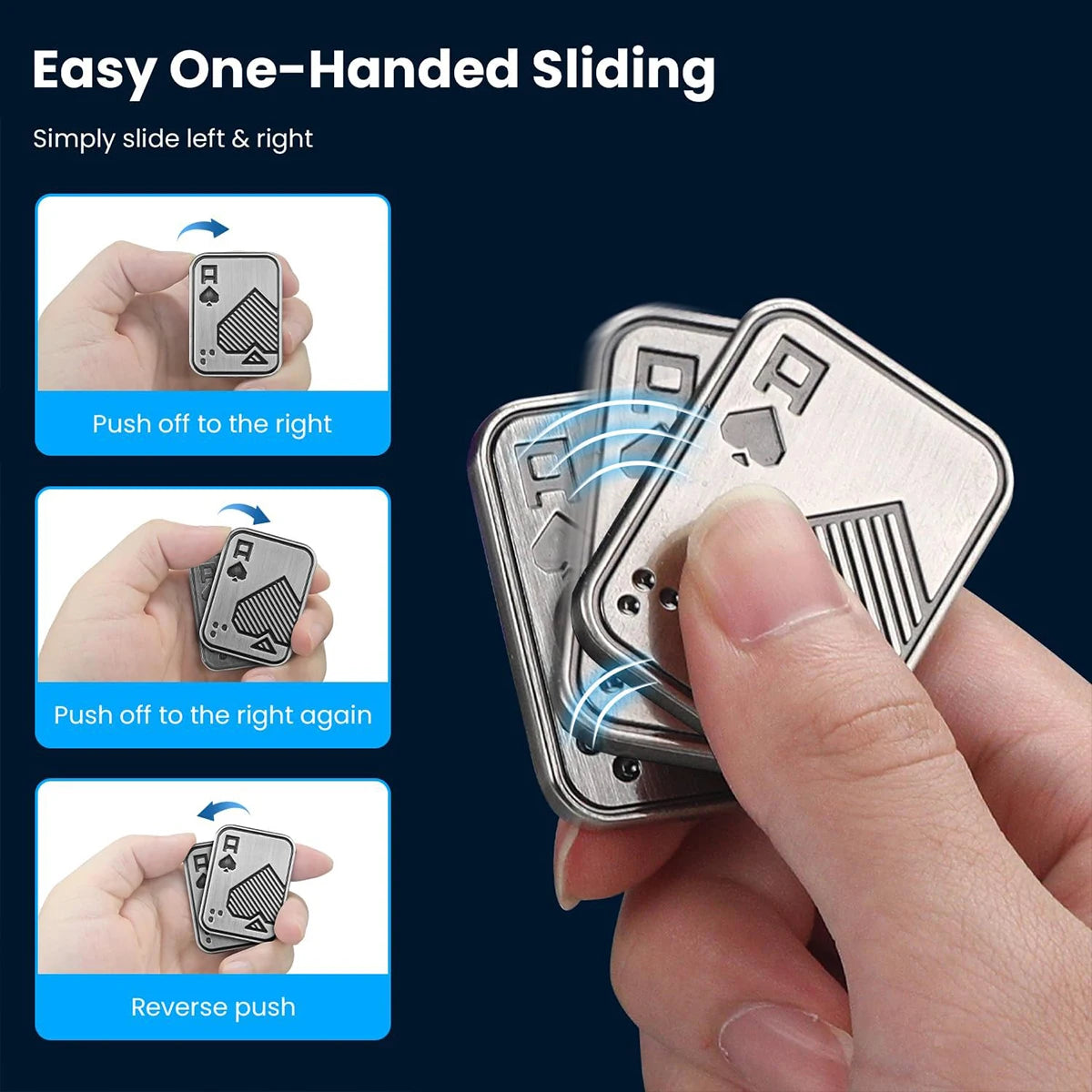 Sliding Cover Push Card Micro Creative Fingertip Gyroscope, with Diverse Shapes, EDC Stress-Relieving Office Desktop Toys