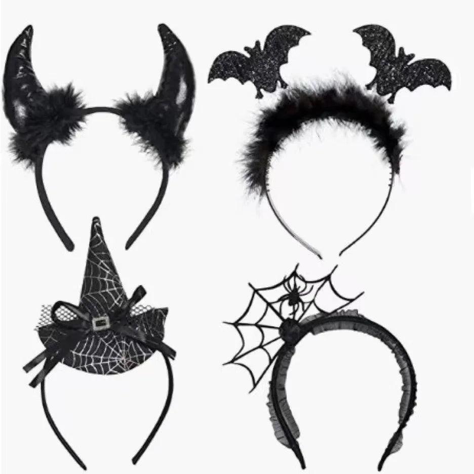Halloween Hairband Demon Bat Spider Headband Party Hairpin Dance Decoration Prop Cosplay Headband Funny Holiday Hair Accessories