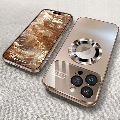 Luxury Glass Camera For Magesafe Magnetic Wireless Charge Case For iPhone 11 12 13 14 15 16 17 Pro Max Air Plus Shockproof Cover