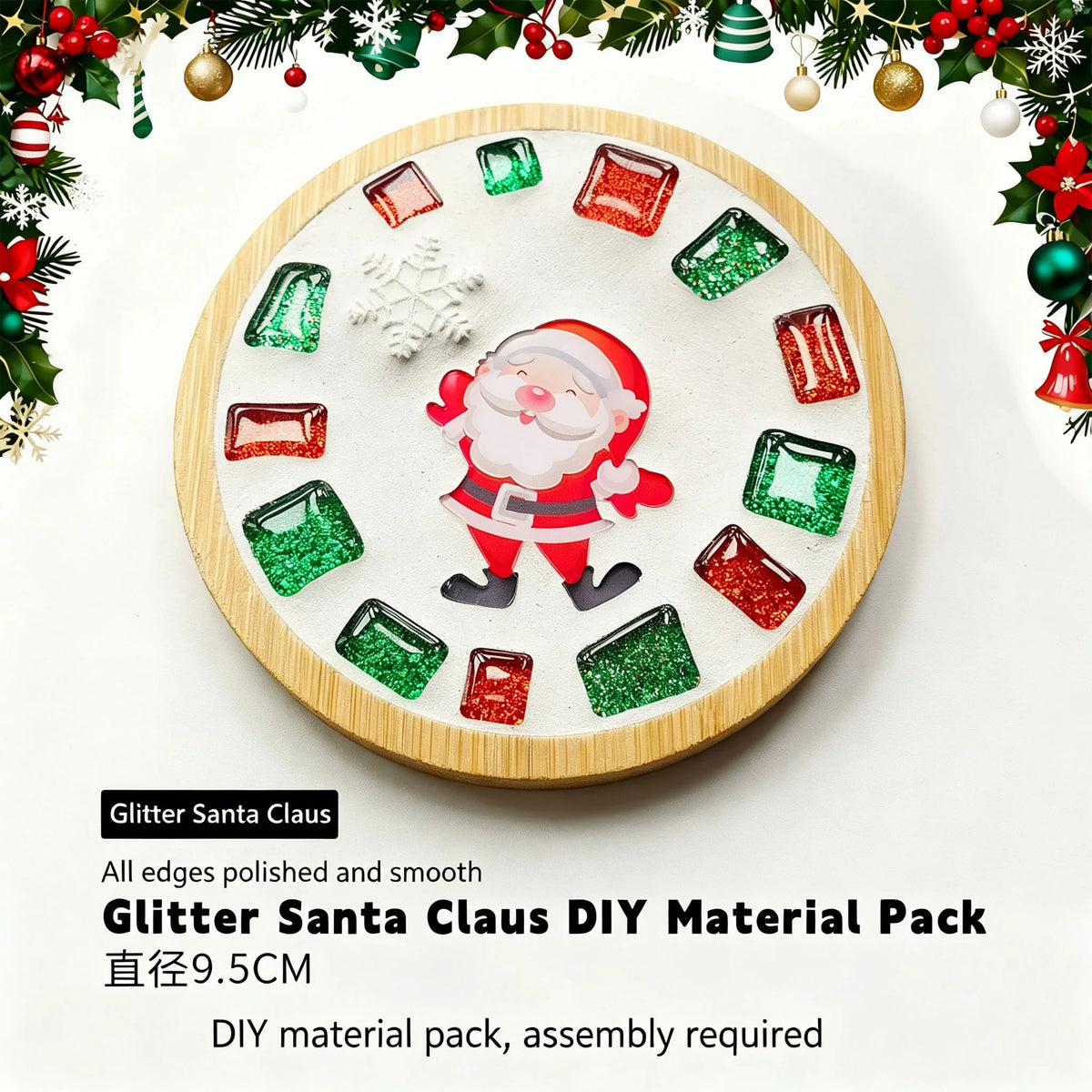 Handmade DIY Mosaic Cup Mat Bottom Bamboo Pad Heart Square Coaster Parent-Child Early Education Free Creation Handicraft Toys