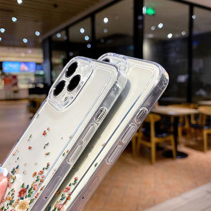 Flower Phone Case For iPhone 17 16 18 Pro Max 13 14 12 11 15 Pro Max 16e Air 7 Plus SE Shockproof Transparent Cover Soft Funda