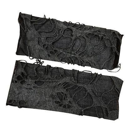 Sexy Gothic Fingerless Long Gloves for Women Men Halloween Gloves Mittens Clubwear Dance Cosplay Costume Accessories