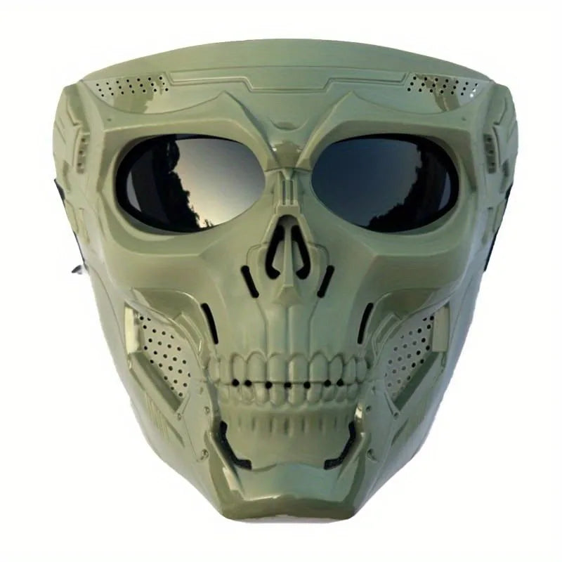 Windproof Full Face Skull Mask – Colored Goggles , Skeleton Design, Perfect for Halloween , Day of the Dead , Cosplay