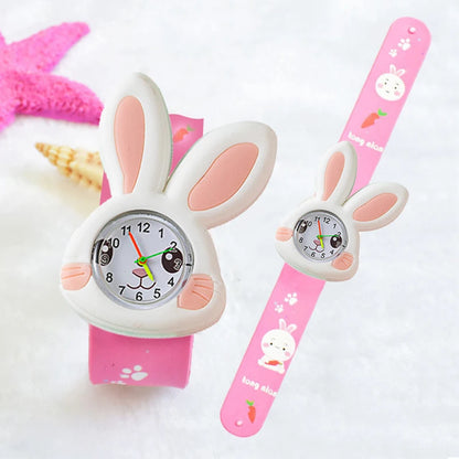 Cartoon Printed Strap Children's Watch Colorful Silicone Baby Birthday Gift Kids Study Time Toy Girls Boys Watch Clock Bracelet