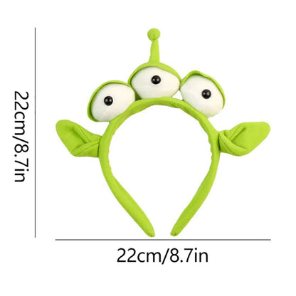 1/2PCS Three-Eyed Alien Headband Halloween Monster Plush Cute Headwear Hat Accessories For Theme Party Girls And Kids