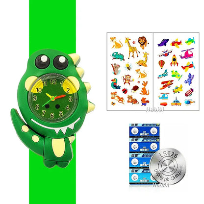 Boys Girls Watches Baby Kindergarten Party Gift Children Study time Toy Wristwatches Slap Bracelet Clock Cartoon Kids Watches