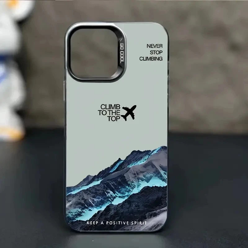 Mountain Peak Aircraft Phone Case for IPhone 18 17 16 14 15 11 12 13 Pro Max 15 16 Plus Air 18promax Shockproof Sunset IMD Cover
