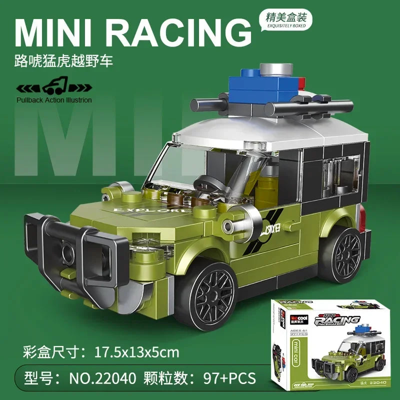 Racing Car Bus Engineering Vehicle Ambulance Pull Back Model Building Blocks Brick Toys Children Boys Compatible With Lego